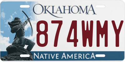OK license plate 874WMY