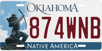OK license plate 874WNB