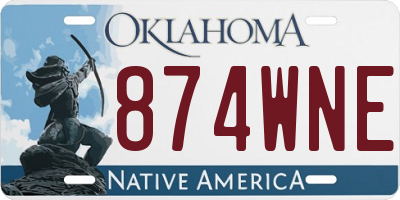 OK license plate 874WNE