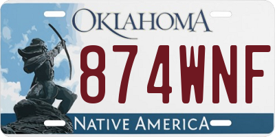 OK license plate 874WNF