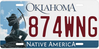 OK license plate 874WNG