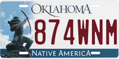 OK license plate 874WNM