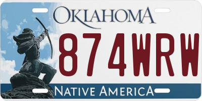 OK license plate 874WRW