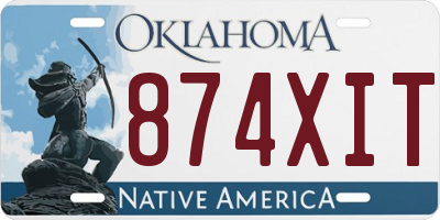 OK license plate 874XIT