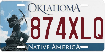 OK license plate 874XLQ