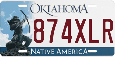 OK license plate 874XLR
