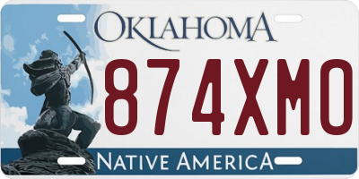 OK license plate 874XMO