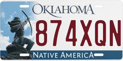 OK license plate 874XQN