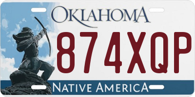 OK license plate 874XQP