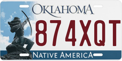 OK license plate 874XQT