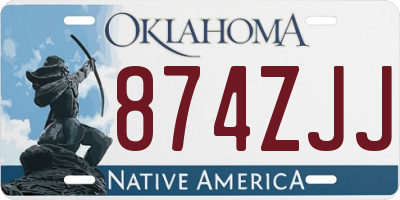 OK license plate 874ZJJ