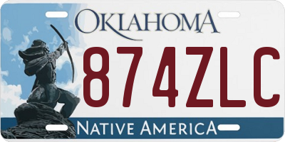 OK license plate 874ZLC