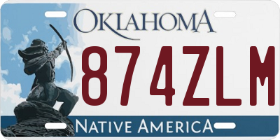 OK license plate 874ZLM