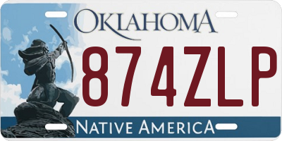 OK license plate 874ZLP