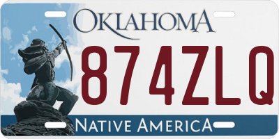 OK license plate 874ZLQ