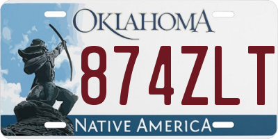 OK license plate 874ZLT