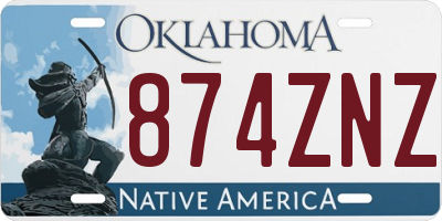 OK license plate 874ZNZ