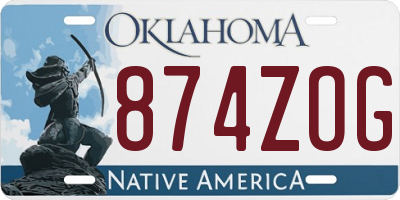 OK license plate 874ZOG