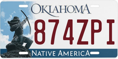 OK license plate 874ZPI