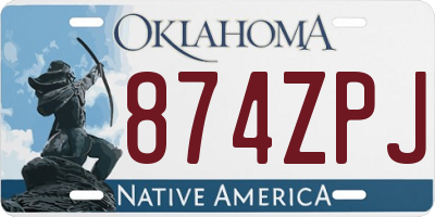 OK license plate 874ZPJ