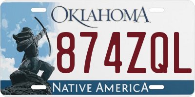 OK license plate 874ZQL