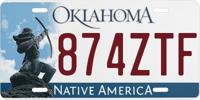 OK license plate 874ZTF