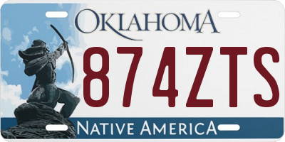 OK license plate 874ZTS