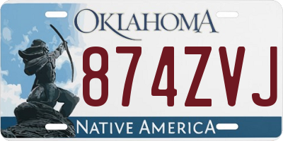 OK license plate 874ZVJ