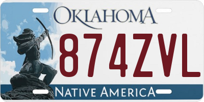 OK license plate 874ZVL