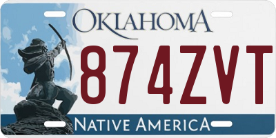 OK license plate 874ZVT