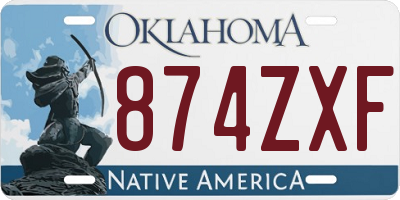 OK license plate 874ZXF