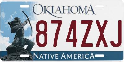 OK license plate 874ZXJ