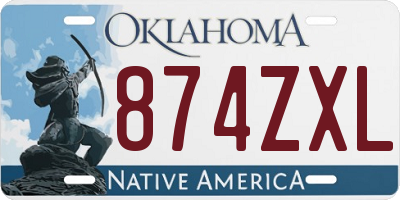 OK license plate 874ZXL