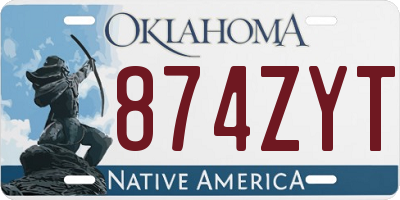 OK license plate 874ZYT