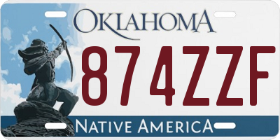 OK license plate 874ZZF