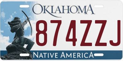 OK license plate 874ZZJ