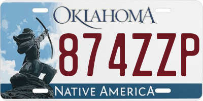 OK license plate 874ZZP