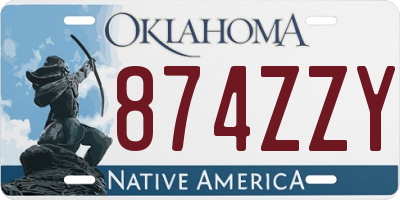 OK license plate 874ZZY
