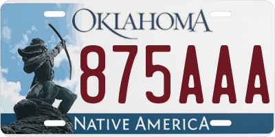 OK license plate 875AAA