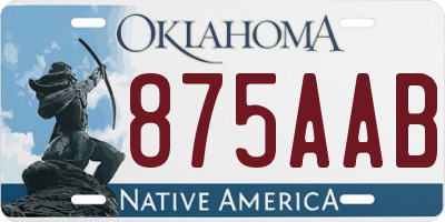 OK license plate 875AAB