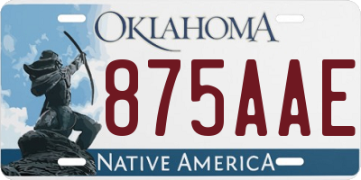 OK license plate 875AAE