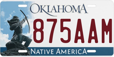 OK license plate 875AAM