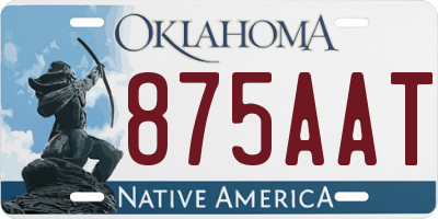 OK license plate 875AAT