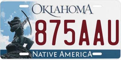 OK license plate 875AAU