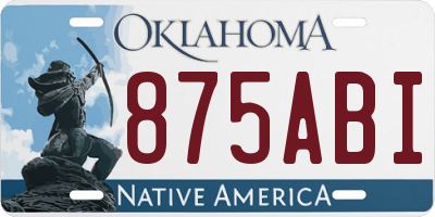 OK license plate 875ABI