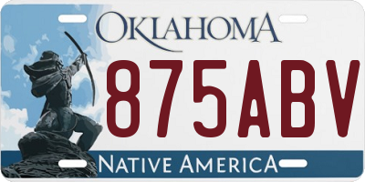 OK license plate 875ABV