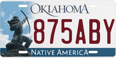 OK license plate 875ABY