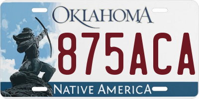 OK license plate 875ACA