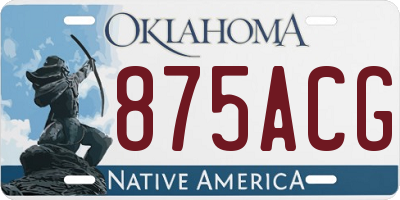 OK license plate 875ACG