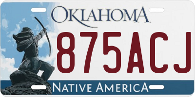 OK license plate 875ACJ
